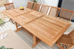 Ausziehbarer Gartentisch EMPIRE TEAK 170-230cm natur Teakholz massiv wetterfest