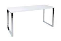 Moderner Schreibtisch WHITE DESK 160cm weiß Hochglanz Bürotisch