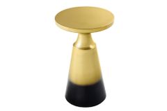 Design Beistelltisch ABSTRACT 60cm gold Metall gebürstet Patina Handarbeit rund Säulentisch