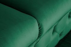 Chesterfield 3-Sitzer Sofa MODERN BAROCK 235cm smaragdgrün Samt Federkern gold Metallfüße