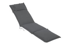 Outdoor Kissen ROG 45x186cm anthrazit Sitzkissen Polster-Auflage für Deckchair