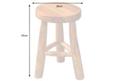 Massivholz Hocker BALI 45cm natur rund Teakholz Beistelltisch Sitzhocker Nachttisch
