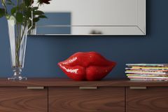 Glamouröse Deko-Figur DISCO LIP 30cm rot Glas-Mosaik-Design handmade