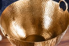 Handgearbeitete Deko Schale ORIENT 40cm gold Metall Hammerschlag Design