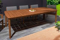 Wetterfester Gartentisch KOPENHAGEN 220cm braun Akazie honey finish Massivholz Outdoor