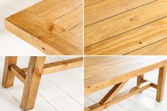 Massive Sitzbank RIVIERA 200cm natur recyceltes Pinienholz Landhaus-Stil