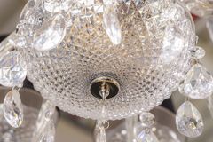 Design Kronleuchter CRYSTAL XL 80cm klar Acryl 15-armig Lüster schwarz mit Schirmen