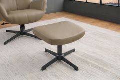 Design Hocker VOGUE 45cm taupe Kunstleder drehbar Metallbeine Fußhocker