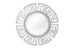 Glamouröser Design Spiegel EUPHORIA XL 85cm silber Wandspiegel Handarbeit aus Metall