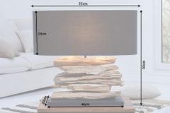 Handgearbeitete Treibholz Lampe RIVERINE 55cm schwarz Leinenschirm Tischleuchte