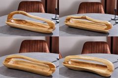 Massive Holzschale BALI 60cm Teakholz mit Griff natürliche Maserung