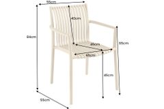In- und Outdoor Stuhl STUDIO ITALIA greige stapelbar wetterfest Gartenstuhl