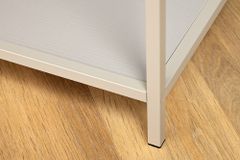 Modernes Bücherregal SLIM LINE 185cm champagner beige Metallgestell sechs Regalböden