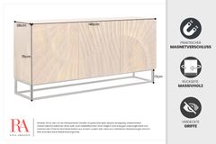 Massives Sideboard SCORPION 140cm braun Mangoholz aufwendige 3D Schnitzereien