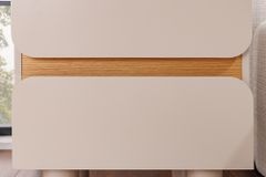 Design Nachtschrank COSMO 60cm cashmere weiß Eiche zwei Schubladen