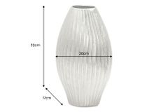 Handgefertigte Deko-Vase ELEGANCE 35cm silber Metall Hammerschlag Design