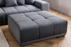 Moderner Hocker ELEGANCIA 110cm anthrazit Cord Fußhocker Sitzhocker