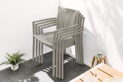 In- und Outdoor Stuhl STUDIO ITALIA greige stapelbar wetterfest Gartenstuhl