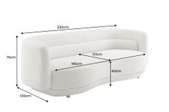 Design Sofa GATSBY 230cm beige Chenille Federkern 3-Sitzer Couch Rundum-Bezug