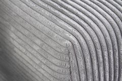 Modernes Ecksofa KENT 220cm hellgrau Cord inkl. Hocker Federkern L-Form Wohnlandschaft