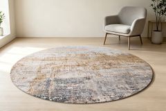 Runder Kurzflor Teppich DESERT PATINA 150cm sand greige taupe Indoor