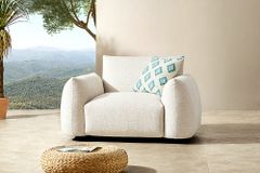 In- und Outdoor Gartensessel SEAHAWK creme Aluminium Olefin 1-Sitzer Sofa wetterfest
