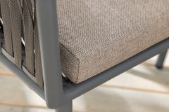 Moderner Stuhl ROPE beige anthrazit Aluminium Gartensessel inkl. Kissen In- und Outdoor