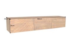 Massivholz TV-Bank SCORPION 160cm braun Mango Lowboard Hängeschrank