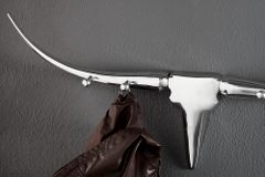 Design Garderobe BULL 100cm Aluminium Wanddekoration Stierkopf