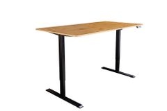 Höhenverstellbarer Schreibtisch OAK DESK 120cm natur Eiche schwarz Metall