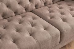 Schlafsofa MAISON BELLE AFFAIRE 220cm greige Vogue Seiden Samtstoff 3-Sitzer