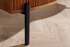 Massives Highboard GRANDEUR 120cm braun Mangoholz schwarz Metall