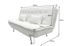Modernes Schlafsofa JAZZ 190cm beige Cord 3-Sitzer Couch