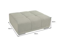 Moderner Hocker ELEGANCIA 110cm grün Cord mit Ziersteppung