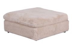 Großer Sitzhocker YETI 100cm beige sand Shaggy-Stoff langfloriger Plüsch Sofahocker