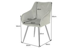 Drehbarer Retro Stuhl AVIGNON grün Chenille schwarze Metallbeine