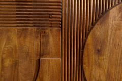 Massives Sideboard ART DECO 170cm braun smoke Mangoholz 3D-Front