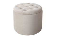 Eleganter Hocker MODERN BAROCK 50cm champagner beige Samt Aufbewahrungkorb
