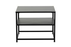 Moderner Beistelltisch DURA STEEL 50cm schwarz Metall mit Ablagefach