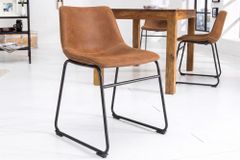 Industrial Design Stuhl DJANGO vintage braun mit Eisengestell