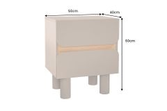 Design Nachtschrank COSMO 60cm greige Eiche zwei Schubladen
