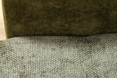 Ecksofa KENT 220cm grün Bicolor Chenille Federkern inkl. Hocker und Kissen