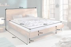 Massivholz Bett AMAZONAS 180x200cm Akazie Baumkante natur Doppelbett