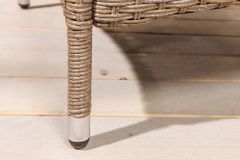Outdoor Gartenstuhl SYLT natur beige Polyrattan Hochlehner mit Armlehne verstellbar wetterfest