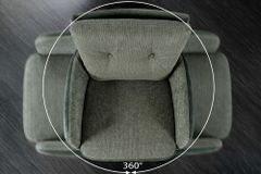 Drehbarer Design Barhocker BIG GEORGE grün Samt Taschenfederkern mit Armlehnen Metall