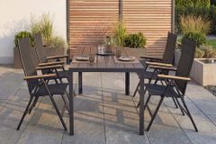 Moderner Gartentisch DESIGNO 205cm anthrazit schwarz Aluminium wetterfest