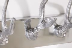 Dekorative Wandgarderobe DEER 50cm silber Aluminium poliert Hirschgeweih Kleiderhaken