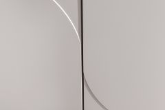 Design Highboard SAVOY 130cm kaschmir weiß Marmor Keramik mit Stauraum und 3D-Front