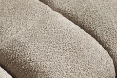 Moderner Hocker CLOUD 100cm champagner greige Bouclé Federkern Fußhocker Sitzhocker