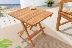 Massiver Gartenbeistelltisch EMPIRE TEAK 50cm natur Teakholz klappbar